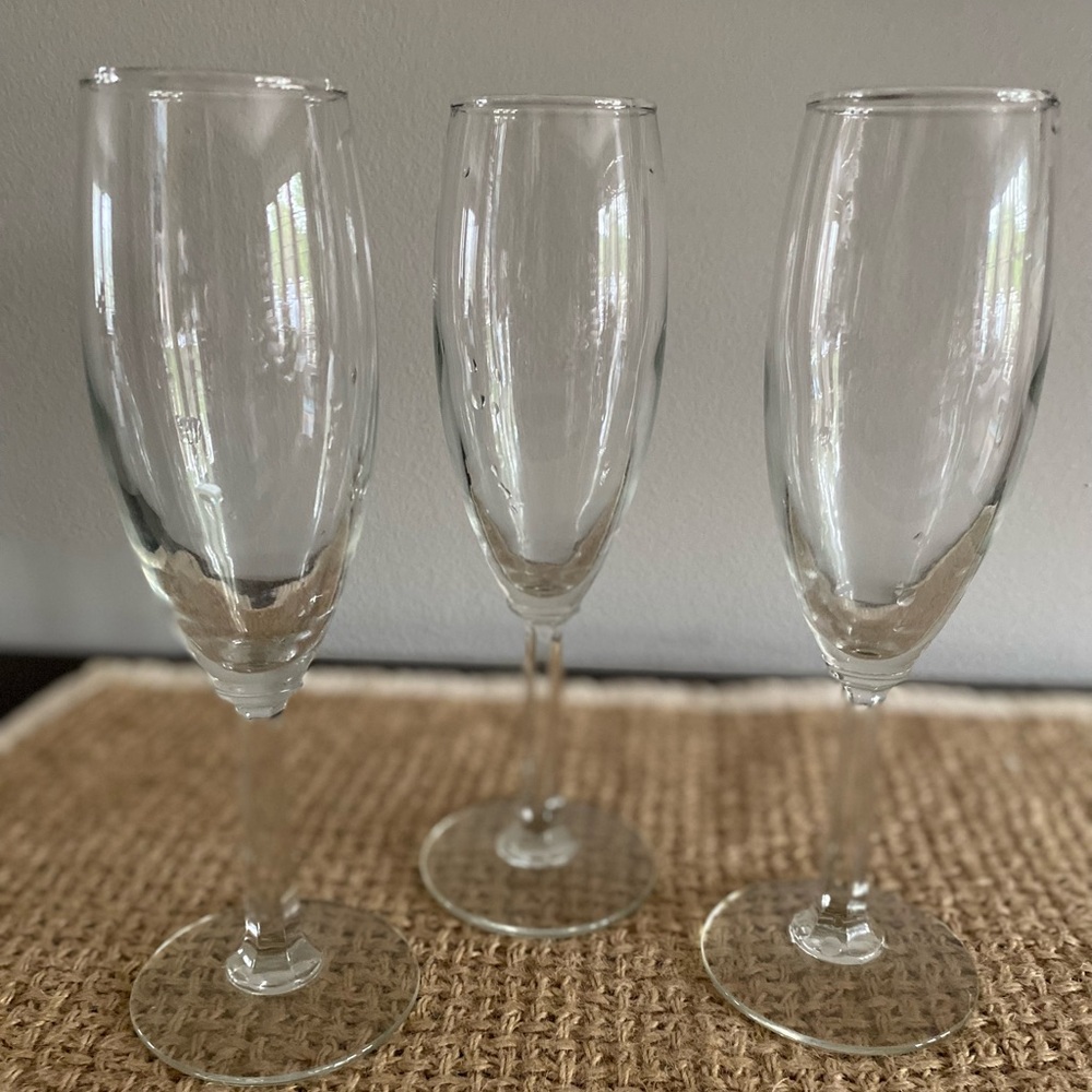 SET OF 3 VINTAGE GERMAN CHAMPAGNE FLUTE GLASSES - Picture 2 of 10